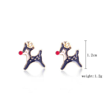 Christmas Jewelry with Diamond Snowflake Bell Christmas Earrings Christmas Tree Earrings Set Christmas Earrings Deer Stud Earrings