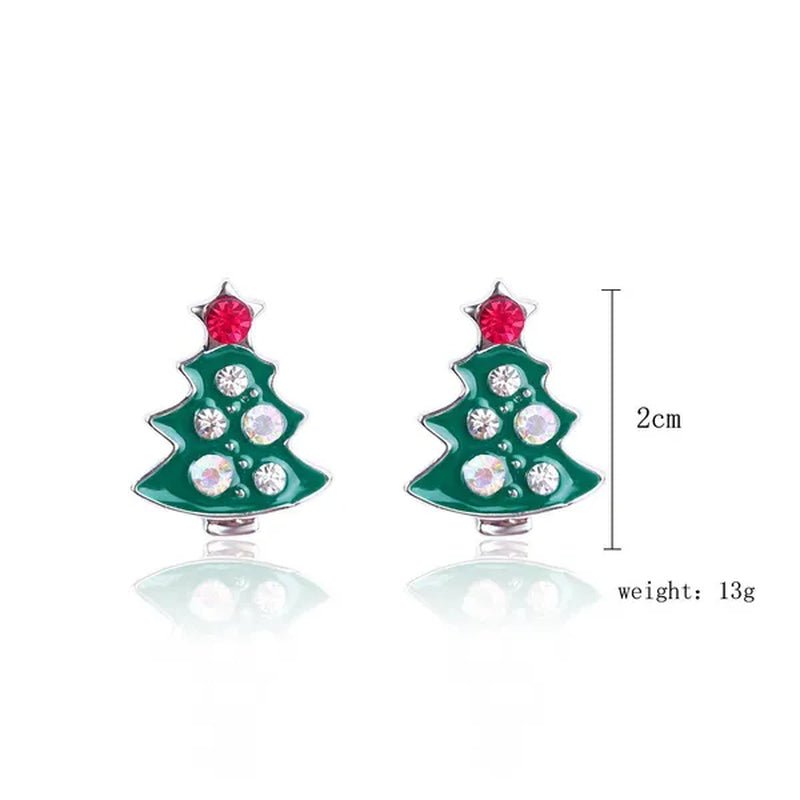 Christmas Jewelry with Diamond Snowflake Bell Christmas Earrings Christmas Tree Earrings Set Christmas Earrings Deer Stud Earrings
