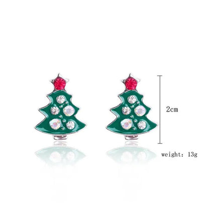 Christmas Jewelry with Diamond Snowflake Bell Christmas Earrings Christmas Tree Earrings Set Christmas Earrings Deer Stud Earrings