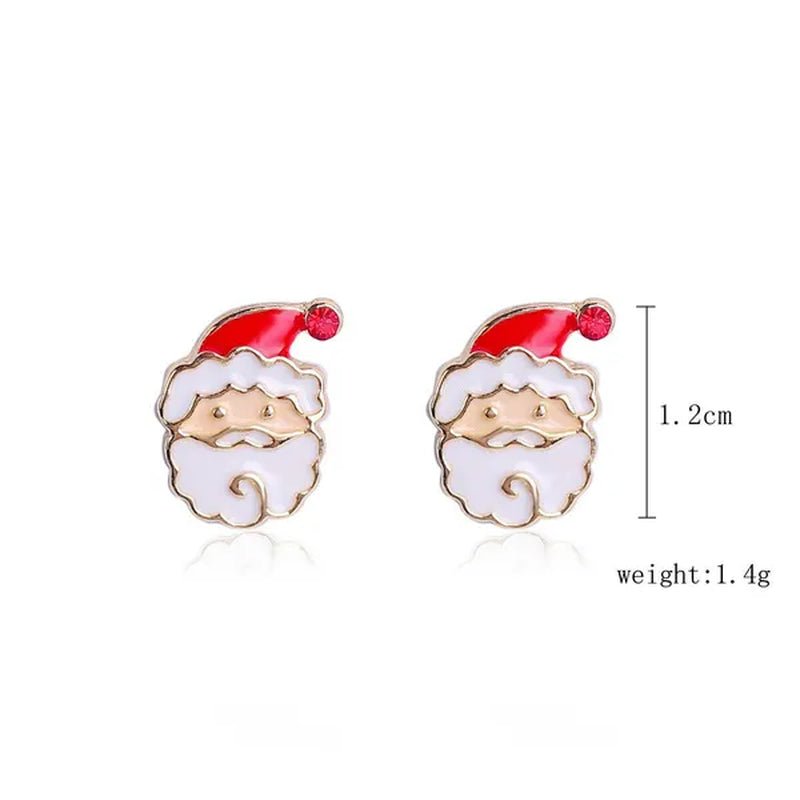 Christmas Jewelry with Diamond Snowflake Bell Christmas Earrings Christmas Tree Earrings Set Christmas Earrings Deer Stud Earrings