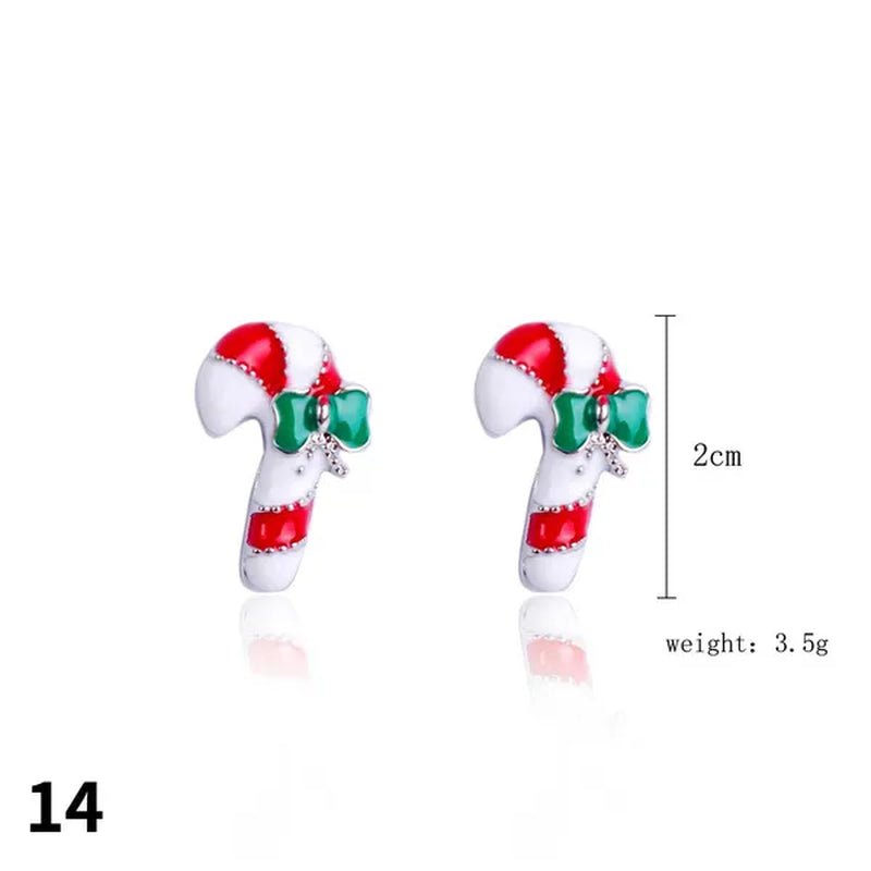 Christmas Jewelry with Diamond Snowflake Bell Christmas Earrings Christmas Tree Earrings Set Christmas Earrings Deer Stud Earrings