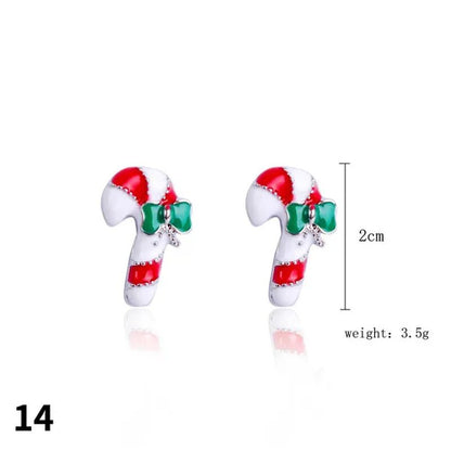 Christmas Jewelry with Diamond Snowflake Bell Christmas Earrings Christmas Tree Earrings Set Christmas Earrings Deer Stud Earrings