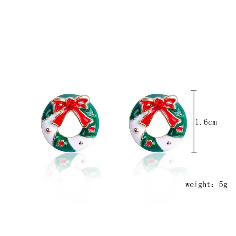 Christmas Jewelry with Diamond Snowflake Bell Christmas Earrings Christmas Tree Earrings Set Christmas Earrings Deer Stud Earrings
