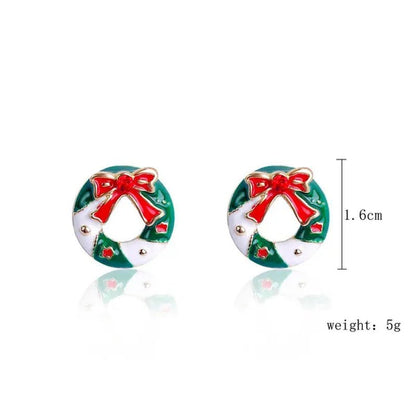 Christmas Jewelry with Diamond Snowflake Bell Christmas Earrings Christmas Tree Earrings Set Christmas Earrings Deer Stud Earrings