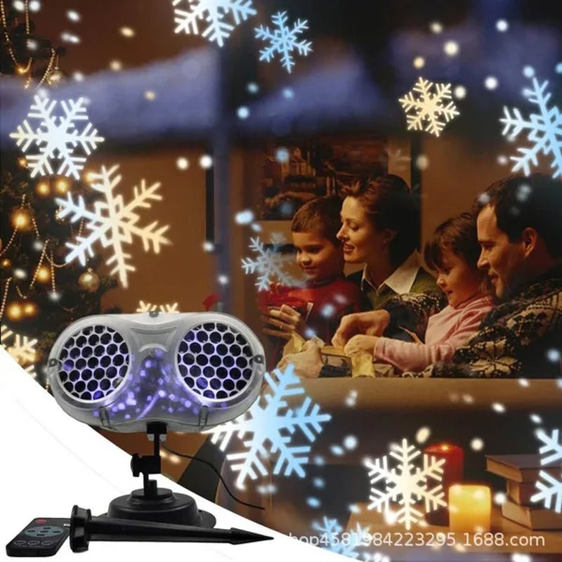 Christmas Projector Lights, Indoor Outdoor LED Snowflake Projector, Remote Control IP65 Waterproof Projection Lamp, for Christmas, Wedding, Party