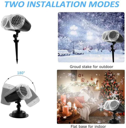 Christmas Projector Lights, Indoor Outdoor LED Snowflake Projector, Remote Control IP65 Waterproof Projection Lamp, for Christmas, Wedding, Party