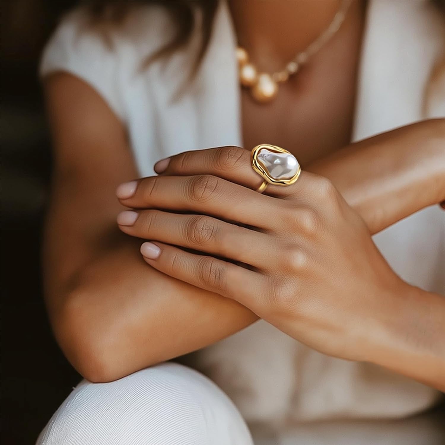 Chunky Gold Statement Dome Rings for Women, Exaggerated Thick Adjustable Open Finger Ring Prom Fashion Jewelry Gift. - WORLD TIME VISITS