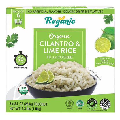 Cilantro & Lime Organic Heat & Eat Microwaveable Rice, 8.8 Ounce (Pack of 6) Heat and Eat | Flavor Rice | USDA Certified Organic, Gmo - Free | Fresh Ingrediants | Side Dish - WORLD TIME VISITS