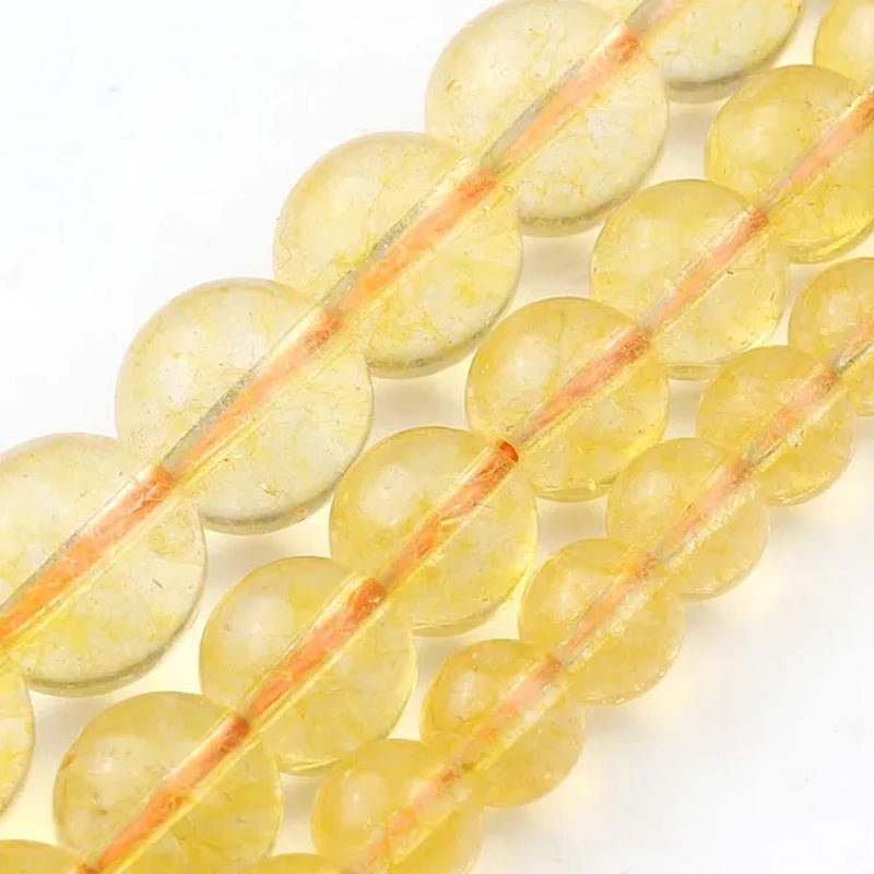 Citrines Yellow Crystal Stone Round Beads Glass beads for Bracelet Jewelry Making Bracelet Necklace 6/8/10mm - WORLD TIME VISITS