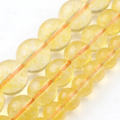 Citrines Yellow Crystal Stone Round Beads Glass beads for Bracelet Jewelry Making Bracelet Necklace 6/8/10mm - WORLD TIME VISITS