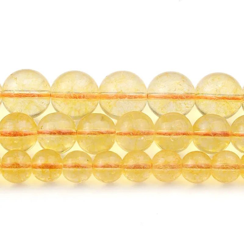 Citrines Yellow Crystal Stone Round Beads Glass beads for Bracelet Jewelry Making Bracelet Necklace 6/8/10mm - WORLD TIME VISITS