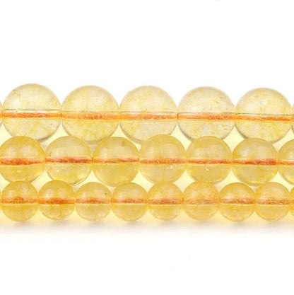 Citrines Yellow Crystal Stone Round Beads Glass beads for Bracelet Jewelry Making Bracelet Necklace 6/8/10mm - WORLD TIME VISITS