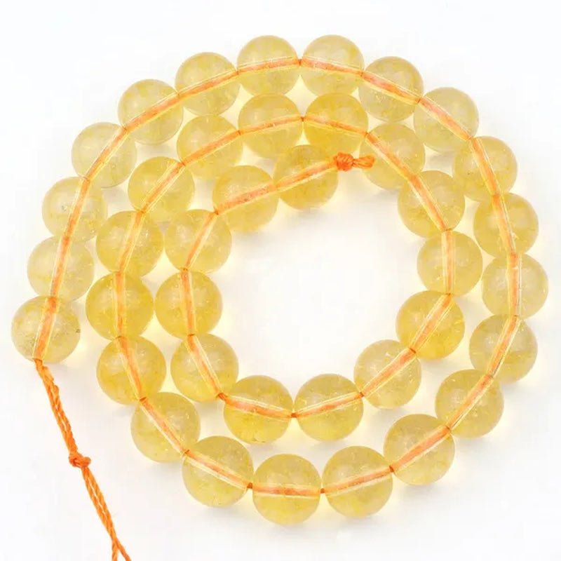 Citrines Yellow Crystal Stone Round Beads Glass beads for Bracelet Jewelry Making Bracelet Necklace  6/8/10mm