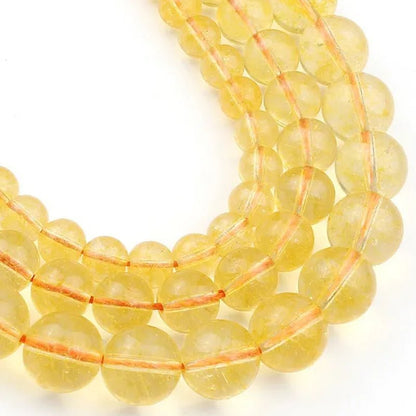 Citrines Yellow Crystal Stone Round Beads Glass beads for Bracelet Jewelry Making Bracelet Necklace  6/8/10mm