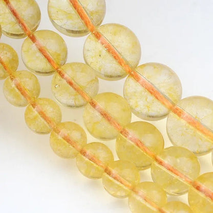 Citrines Yellow Crystal Stone Round Beads Glass beads for Bracelet Jewelry Making Bracelet Necklace  6/8/10mm