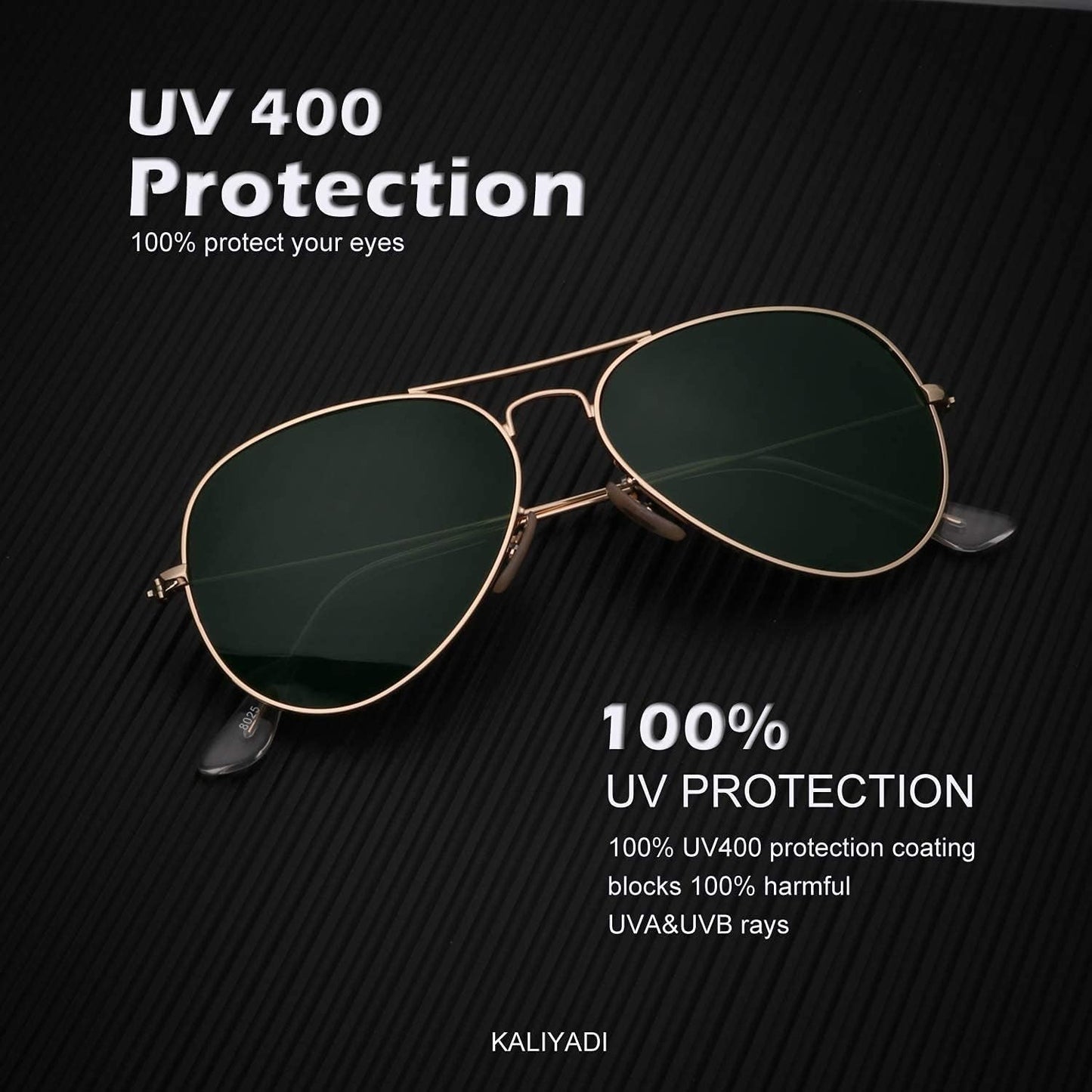 Classic Aviator Sunglasses for Men Women Driving Sun Glasses Polarized Lens UV Blocking - WORLD TIME VISITS