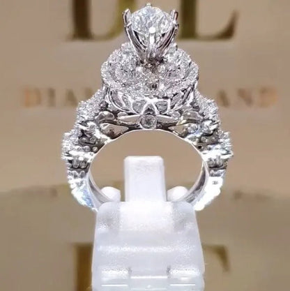 Classic Luxury Temperament Woman Fashion Jewelry Exquisite Birth Stone Romantic Bride Wedding Jewelry Noble Princess Proposal Engagement Ring Size US4 - 11 Christmas Gift - WORLD TIME VISITS