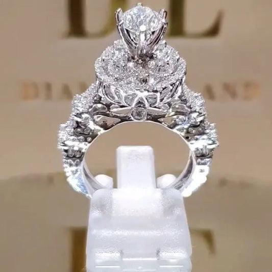 Classic Luxury Temperament Woman Fashion Jewelry Exquisite Birth Stone Romantic Bride Wedding Jewelry Noble Princess Proposal Engagement Ring Size US4 - 11 Christmas Gift - WORLD TIME VISITS