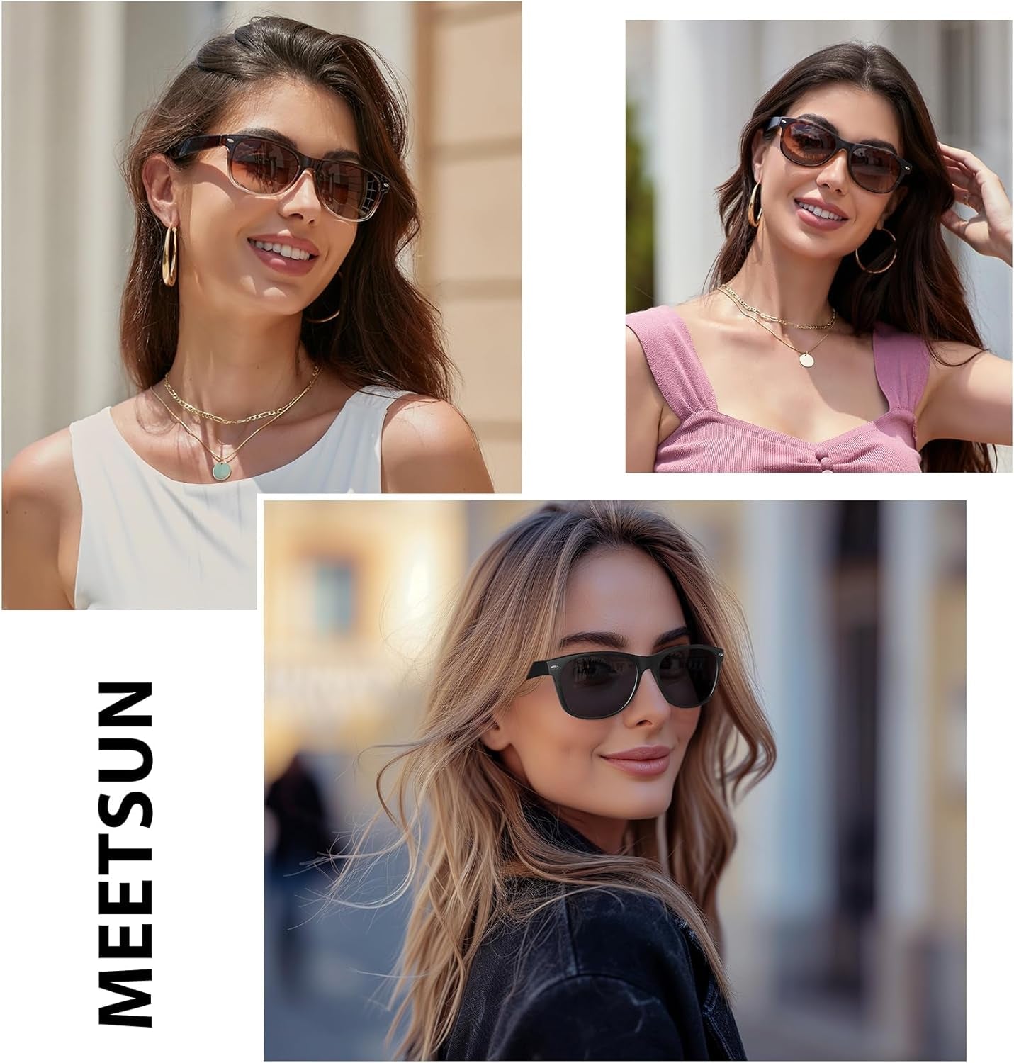 Classic Polarized Sunglasses for Women Men Trendy Retro Sun Glasses for Driving UV Protection (3 Pack) - WORLD TIME VISITS