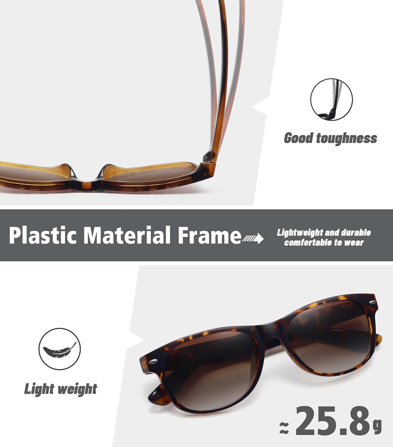 Classic Polarized Sunglasses for Women Men Trendy Retro Sun Glasses for Driving UV Protection (3 Pack)