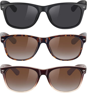 Classic Polarized Sunglasses for Women Men Trendy Retro Sun Glasses for Driving UV Protection (3 Pack)