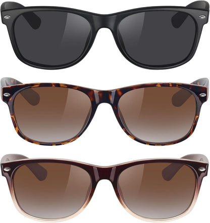 Classic Polarized Sunglasses for Women Men Trendy Retro Sun Glasses for Driving UV Protection (3 Pack) - WORLD TIME VISITS