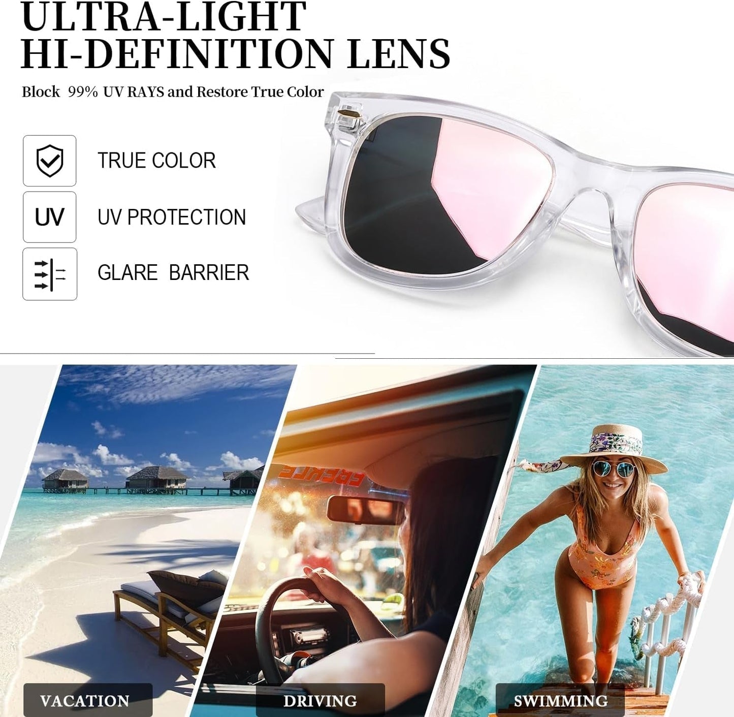 Classic Sunglasses for Women Polarized Driving Anti-Glare UV Protection