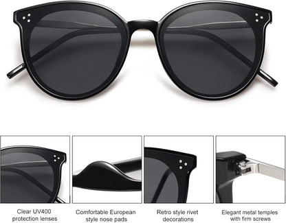 Classic Trendy round Sunglasses Womens Mens Oversized Large Shades UV400 Vacation Sunnies SJ2068