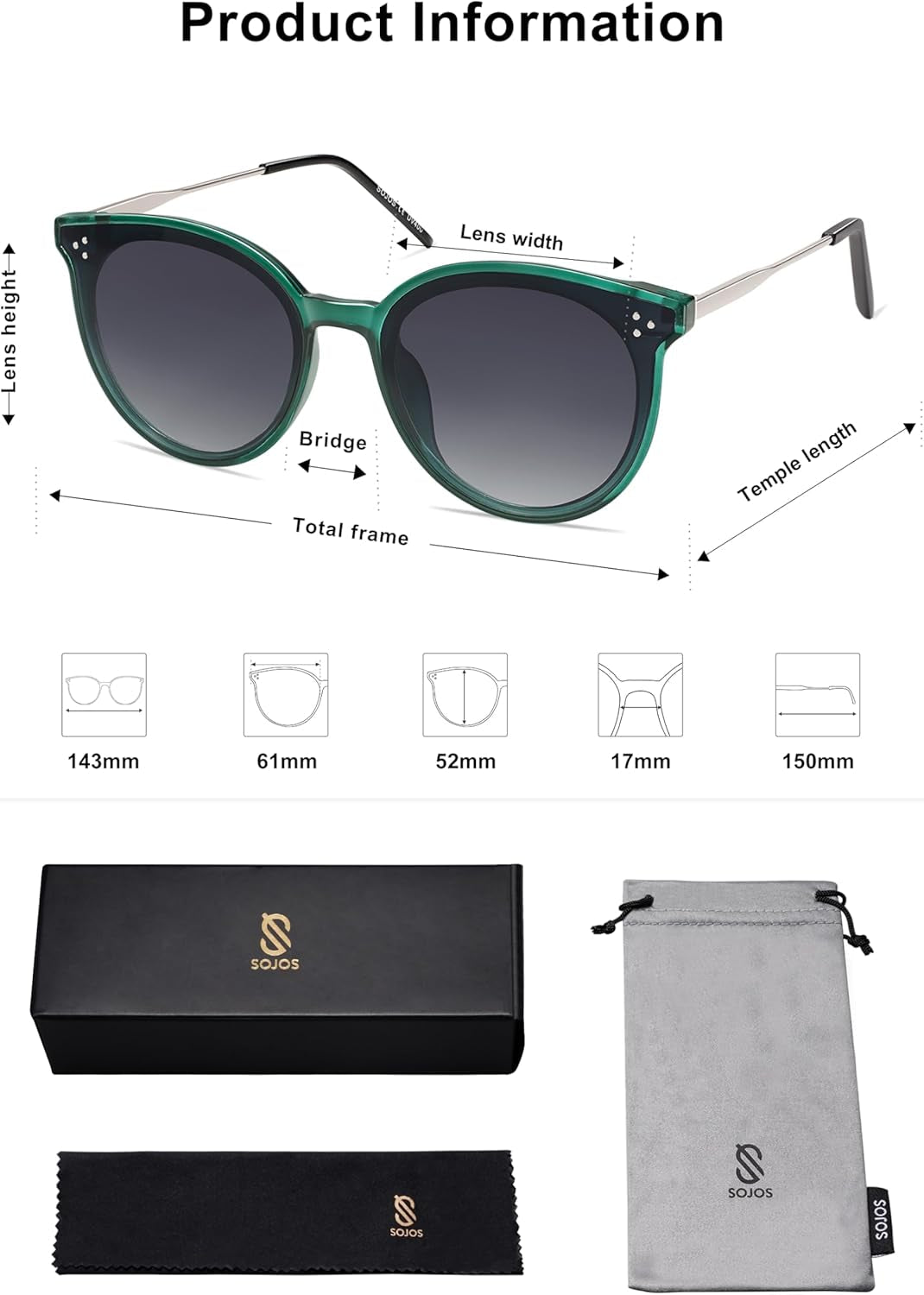 Classic Trendy round Sunglasses Womens Mens Oversized Large Shades UV400 Vacation Sunnies SJ2068