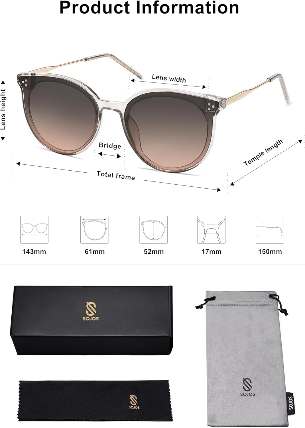 Classic Trendy round Sunglasses Womens Mens Oversized Large Shades UV400 Vacation Sunnies SJ2068