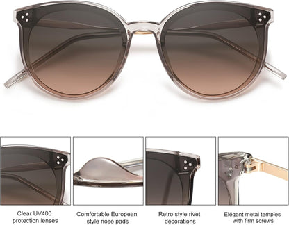 Classic Trendy round Sunglasses Womens Mens Oversized Large Shades UV400 Vacation Sunnies SJ2068