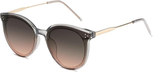 Classic Trendy round Sunglasses Womens Mens Oversized Large Shades UV400 Vacation Sunnies SJ2068 - WORLD TIME VISITS