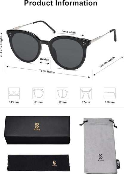Classic Trendy round Sunglasses Womens Mens Oversized Large Shades UV400 Vacation Sunnies SJ2068