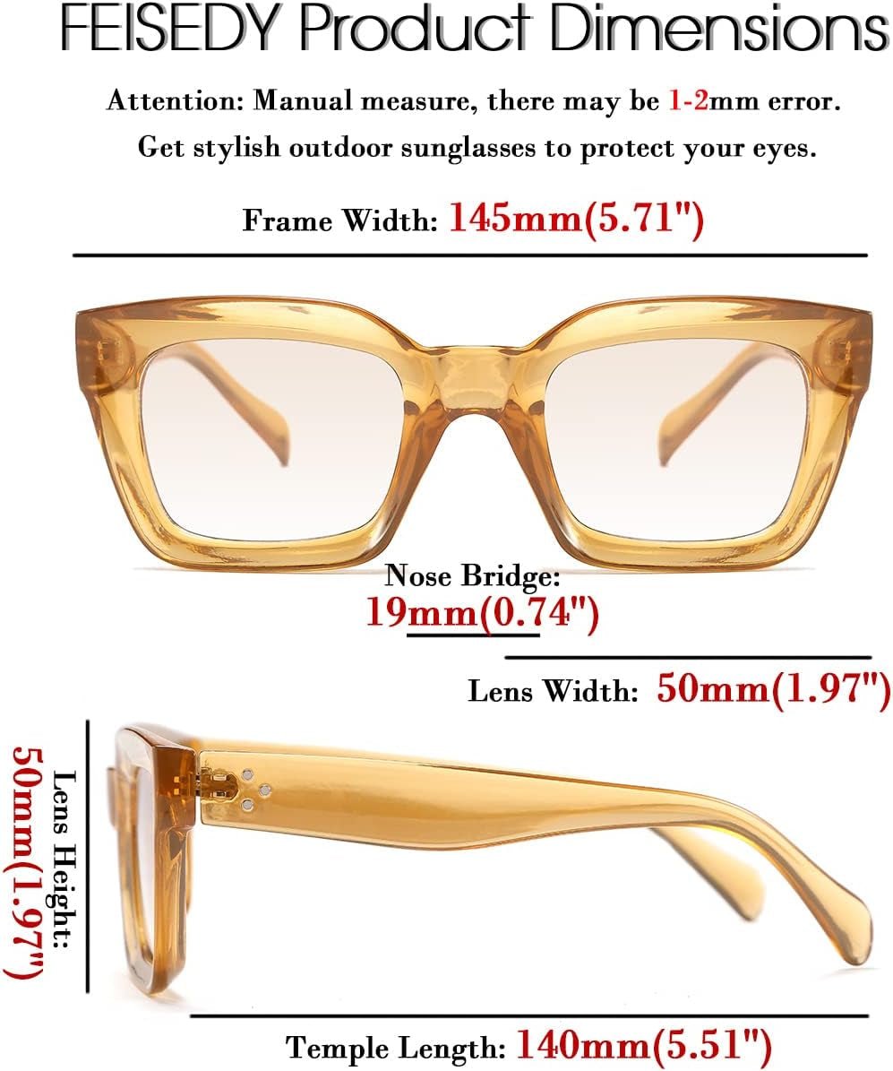 Classic Women Sunglasses Fashion Thick Square Sun Glasses Chunky Frame UV400 B2471