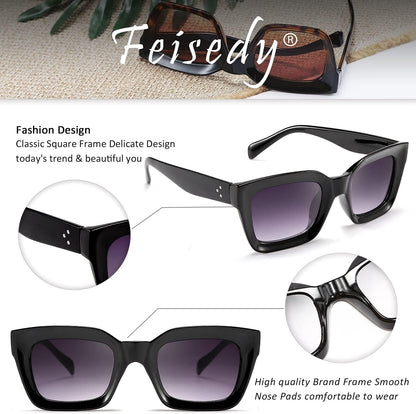 Classic Women Sunglasses Fashion Thick Square Sun Glasses Chunky Frame UV400 B2471