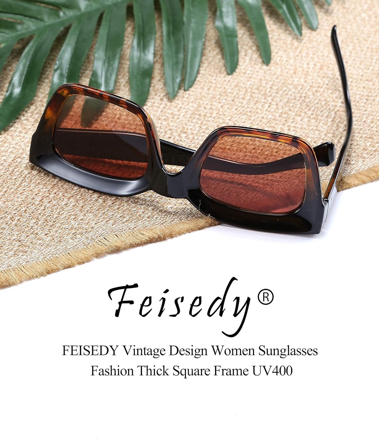 Classic Women Sunglasses Fashion Thick Square Sun Glasses Chunky Frame UV400 B2471