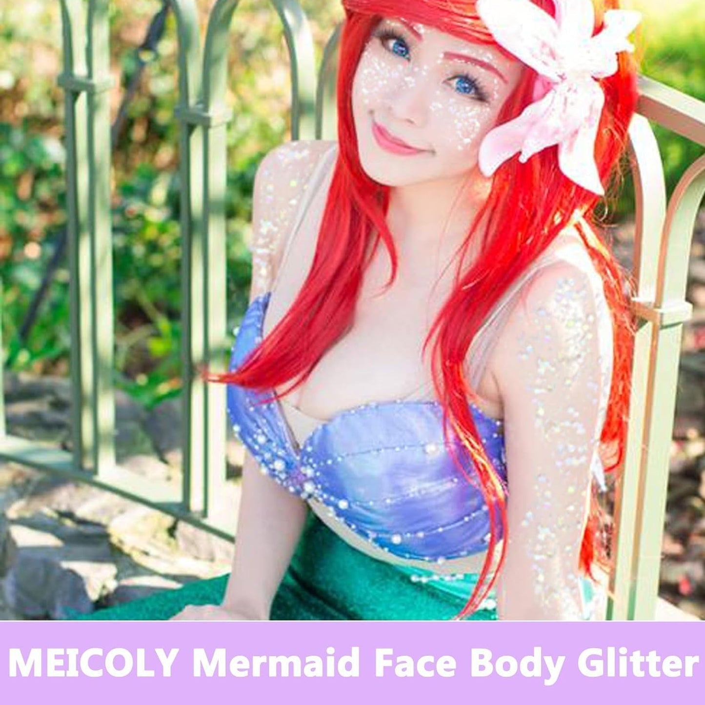 Clear White Body Glitter Gel,Mardi Gras Face Glitter Makeup for Kids Women Girls,Sparkly Chunky Hair Glitter,Singer Concerts Festival Rave Accessories,Mermaid Glitter Face Paint - WORLD TIME VISITS