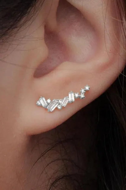 Climbing Earrings for Women Crystal Zircon Stud Earrings Girl Birthday Party Gift Jewelry