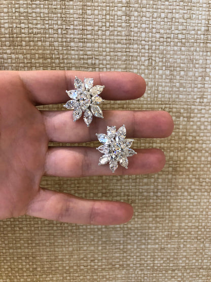 Important 21.49ct Marquise and Pear Diamond Cluster Clip-On Earrings