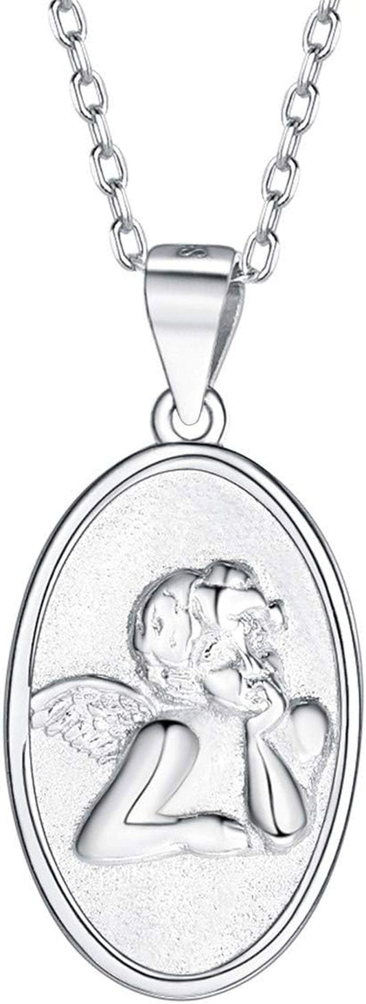 Coin Necklace Sterling Silver Vintage round Circle Disc Dainty Coin Pendant Necklaces for Women (With Gift Box) - WORLD TIME VISITS