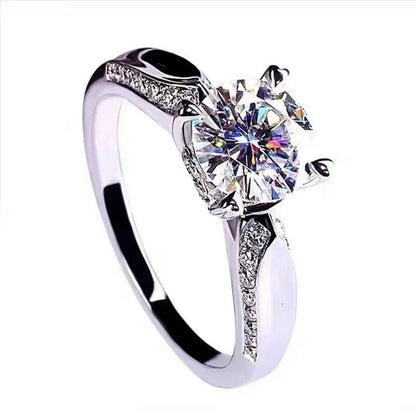 CoLife Jewelry 100% Real Moissanite Ring for Daily Wear 1ct VVS1 Moissanite Silver Ring 925 Silver Moissanite Jewelry - WORLD TIME VISITS