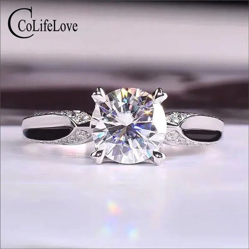 CoLife Jewelry 100% Real Moissanite Ring for Daily Wear 1ct VVS1 Moissanite Silver Ring 925 Silver Moissanite Jewelry - WORLD TIME VISITS
