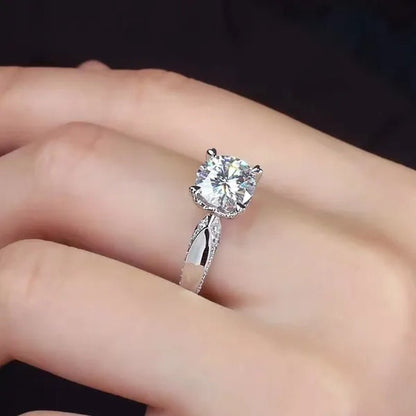 CoLife Jewelry 100% Real Moissanite Ring for Daily Wear 1ct VVS1 Moissanite Silver Ring 925 Silver Moissanite Jewelry - WORLD TIME VISITS