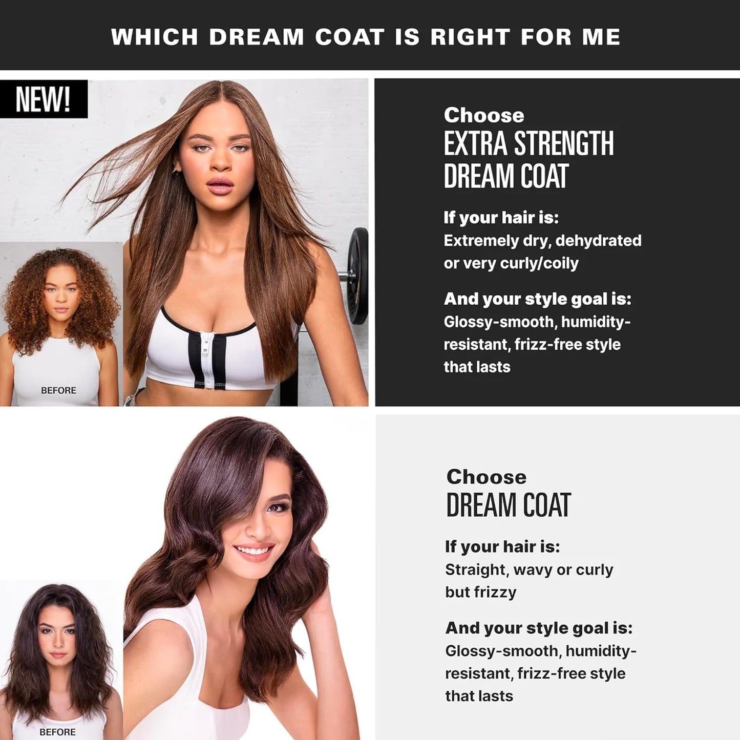 COLOR WOW Extra Strength Dream Coat – Powerful Ultra Moisturizing, anti Humidity Treatment for Extremely Frizz Prone Hair| Glassy Smooth, Straight + Resistant Styles up to 3-4 Washes