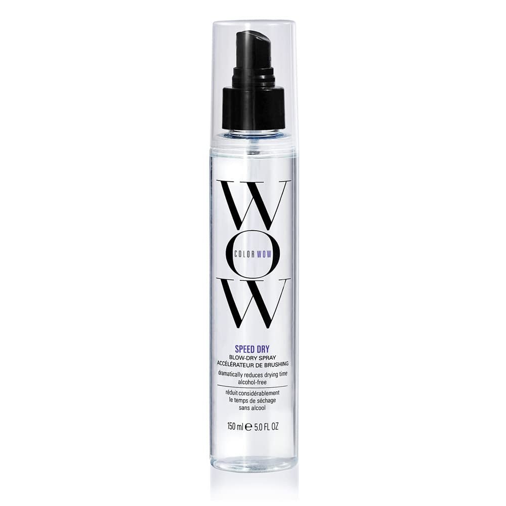 COLOR WOW Speed Dry Blow Dry Spray – Cut Blow Dry Time by 30% | Heat Protectant, Prevent Breakage | Cruelty - Free & Gluten - Free - WORLD TIME VISITS