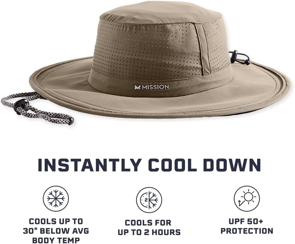 Cooling UPF Boonie Hat - Unisex Sun Hat for Hiking, Beach & Fishing - Sweat & Water Activated Technology - WORLD TIME VISITS