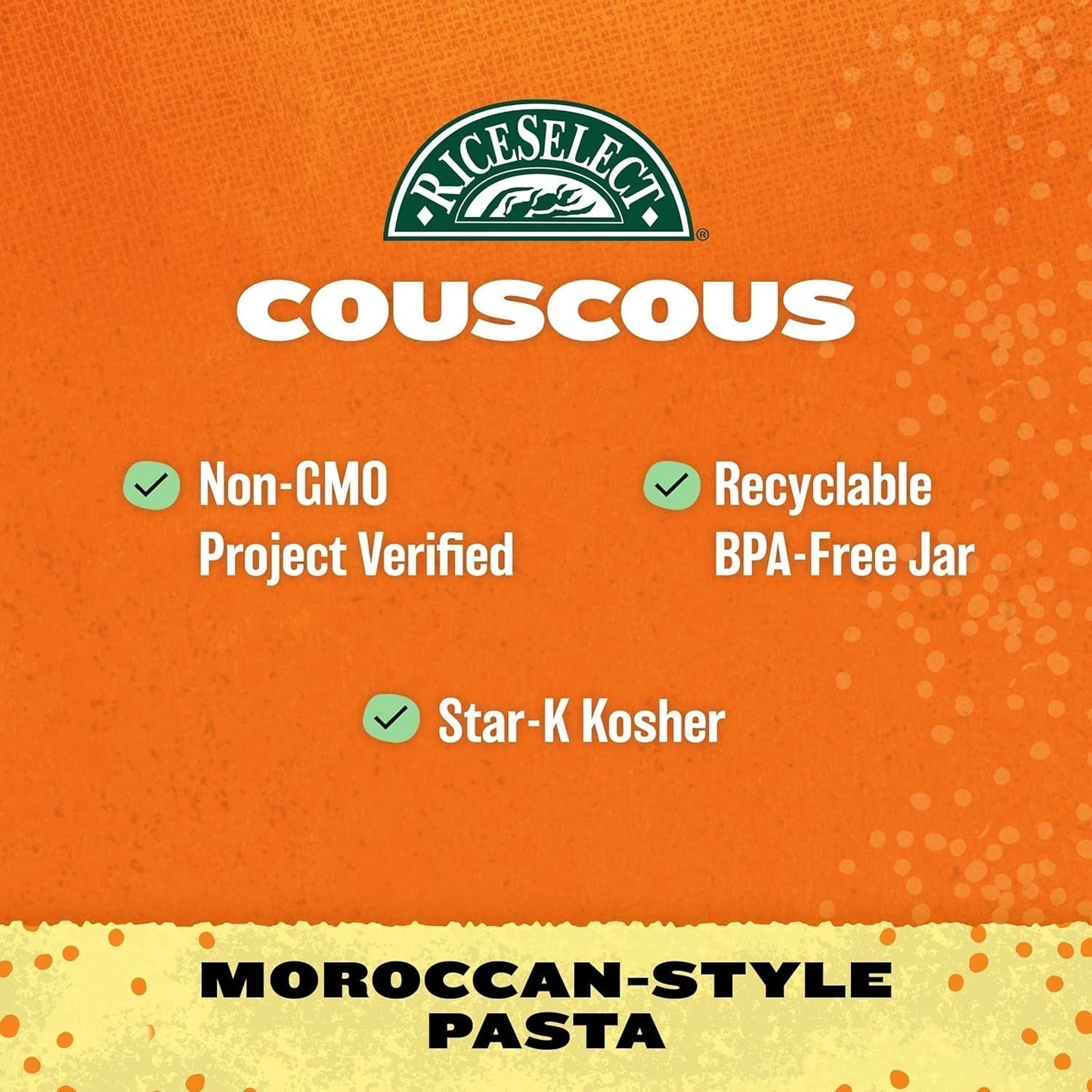 Couscous, Moroccan-Style Wheat Couscous Pasta, Non-Gmo, 26.5-Ounce Jar, (Pack of 1)