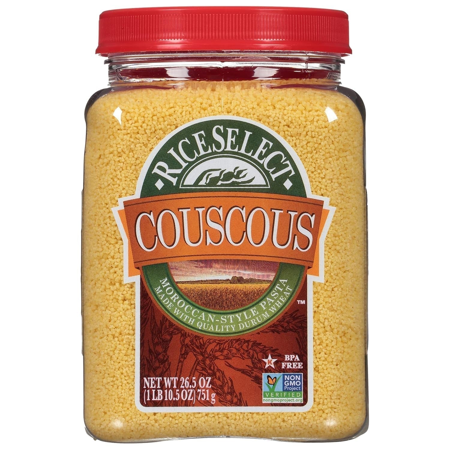 Couscous, Moroccan - Style Wheat Couscous Pasta, Non - Gmo, 26.5 - Ounce Jar, (Pack of 1) - WORLD TIME VISITS