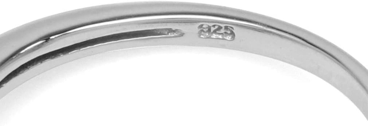 Created Sapphire Blue and White Cubic Zirconia Gold Plated 925 Sterling Silver Engagement Ring Size 6