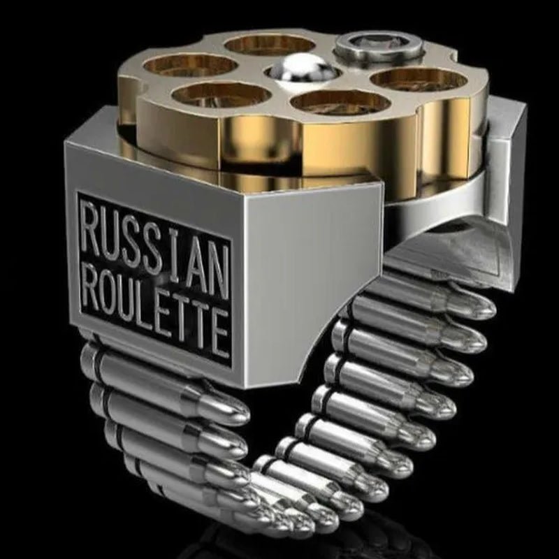Creative Gifts Hardcover Design Nano Craft Stainless Steel Ring Plated Two Colors Gold and Silver Revolver Bullet Roulette Ruby Jewelry Father'S Day Anniversary Gift Banquet Party Band Ring for Boyfriend Husband Size 6 - 13 - WORLD TIME VISITS